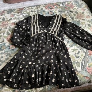 Zara Printed dress black/ecru
